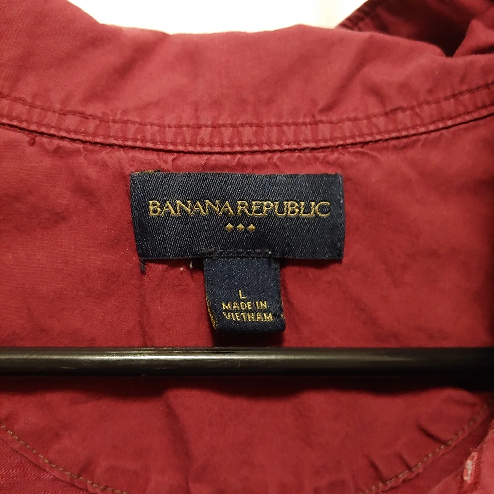 Banana Republic Men's Half Button Collared Short Sleeve Polo Shirt Size Large